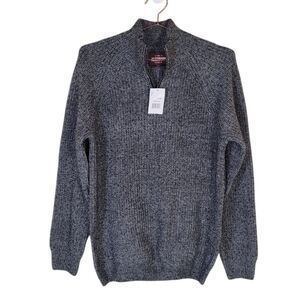 ALESBURY Charcoal Paxton Quarter Zip Sweater Size L